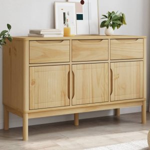 vidaXL VidaXL Sideboard FLORO Wax Brown 44.9"x16.9"x29.1" Solid Wood Pine 1