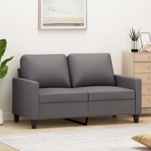 vidaXL VidaXL 2-osobowa sofa, szary, 120 cm, sztuczna skóra 1