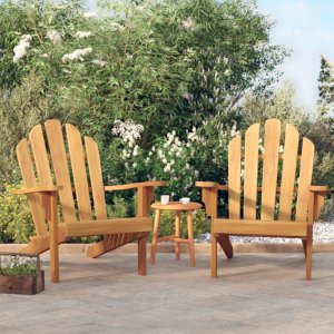 vidaXL VidaXL Patio Adirondack Chairs 2 pcs 31.1"x37.4"x36.2" Solid Wood Teak 1