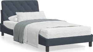 vidaXL VidaXL Bed Frame with Headboard Dark Gray 39.4"x79.9" Twin XL Velvet 1