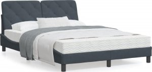 vidaXL VidaXL Bed Frame with Headboard Dark Gray 53.9"x74.8" Full Velvet 1