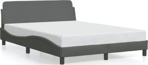 vidaXL VidaXL Bed Frame with Headboard Dark Gray 53.9"x74.8" Full Fabric 1