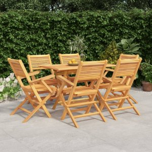 vidaXL VidaXL 7 Piece Patio Dining Set Solid Wood Teak 1