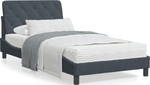 vidaXL VidaXL Bed Frame with Headboard Dark Gray 39.4"x74.8" Twin Velvet 1