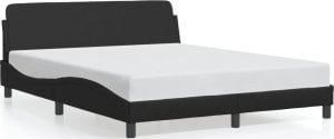 vidaXL VidaXL Bed Frame with Headboard Black 59.8"x79.9" Queen Faux Leather 1