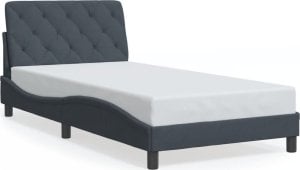 vidaXL VidaXL Bed Frame with LED Lights Dark Gray 39.4"x74.8" Twin Velvet 1