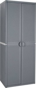 Szafa ogrodowa vidaXL VidaXL Garden Storage Cabinet Gray 25.6"x17.7"x67.7" PP Rattan 1