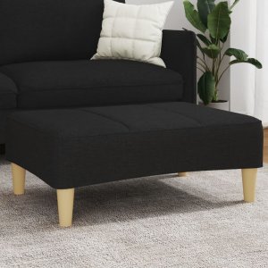 vidaXL VidaXL Footstool Black 30.3"x21.7"x12.2" Fabric 1