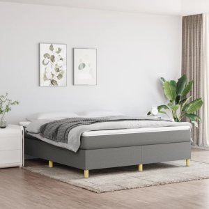 vidaXL VidaXL Bed Frame Dark Gray 72"x83.9" California King Fabric 1