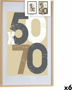 Ramka Gift Decor Ramka na Zdjęcia 62,5 x 2,5 x 92,5 cm Naturalny Plastikowy Drewno MDF (6 Sztuk) 1