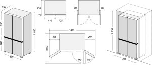 Lodówka Concept Lodówka Multidoor Quattro BLACK LA8383bc 16