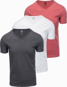 Ombre Zestaw koszulek bawełnianych V-NECK 3-pak - mix V13 Z29 XXL 1