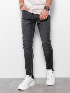 Ombre Spodnie męskie jeansowe SKINNY FIT -  grafitowe V3 OM-PADP-0101 L 1