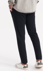 Ombre Dzianinowe spodnie męskie z gumką w pasie - czarne V4 OM-PACP-0116 XXL 6