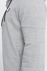 Ombre Bluza męska rozpinana z kapturem - szary melanż V2 OM-SSZP-22SS-010 L 6