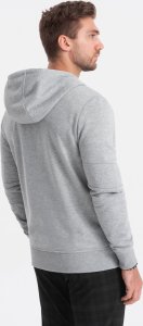 Ombre Bluza męska rozpinana z kapturem - szary melanż V2 OM-SSZP-22SS-010 L 7