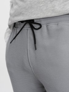Ombre Spodnie dresowe męskie z tkaniny ottoman - szare V5 OM-PASK-0129 S 3