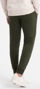 Ombre Spodnie męskie dresowe typu jogger - oliwkowe V1 OM-PASK-22FW-004 L 3