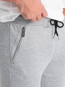 Ombre Spodnie męskie dresowe typu jogger - szary melanż V2 OM-PASK-22FW-004 XL 4
