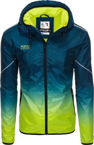 Kurtka męska Ombre Kurtka męska sportowa z odblaskami - turkusowo-limonkowa V1 OM-JANP-0105 XXL 3