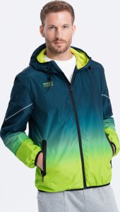 Kurtka męska Ombre Kurtka męska sportowa z odblaskami - turkusowo-limonkowa V1 OM-JANP-0105 XXL 4