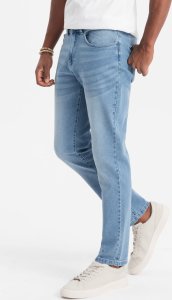 Ombre Spodnie męskie jeansowe SLIM FIT - jasnoniebieskie V2 OM-PADP-0110 XXL 1