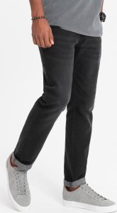 Ombre Spodnie męskie jeansowe STRAIGHT LEG - czarne V1 OM-PADP-0133 M 2