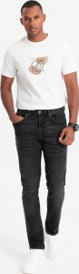 Ombre Spodnie męskie jeansowe SLIM FIT - czarne V1 OM-PADP-0110 XXL 3