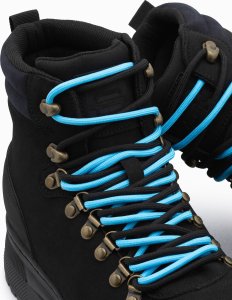 Buty trekkingowe męskie Ombre Zimowe buty męskie trekkingowe z kontrastowymi sznurówkami - czarne V3 OM-FOBO-0132 41 4