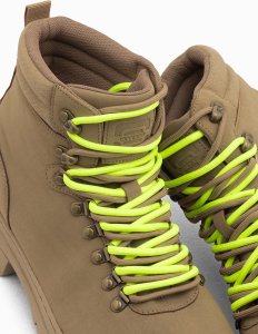 Buty trekkingowe męskie Ombre Zimowe buty męskie trekkingowe z kontrastowymi sznurówkami - brązowe V2 OM-FOBO-0132 45 3