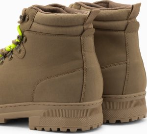 Buty trekkingowe męskie Ombre Zimowe buty męskie trekkingowe z kontrastowymi sznurówkami - brązowe V2 OM-FOBO-0132 45 6