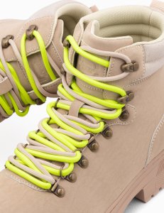 Buty trekkingowe męskie Ombre Zimowe buty męskie trekkingowe z kontrastowymi sznurówkami - piaskowe V1 OM-FOBO-0132 46 3