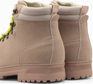 Buty trekkingowe męskie Ombre Zimowe buty męskie trekkingowe z kontrastowymi sznurówkami - piaskowe V1 OM-FOBO-0132 46 7