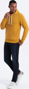 Ombre Bluza męska z kapturem nierozpinana - musztardowa V4 OM-SSBN-0120 XXL 4