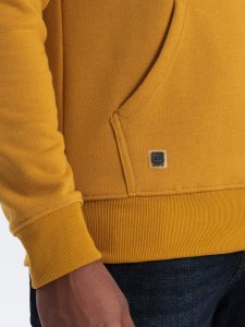 Ombre Bluza męska z kapturem nierozpinana - musztardowa V4 OM-SSBN-0120 XXL 5