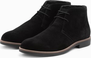 Buty trekkingowe męskie Ombre Buty męskie skórzane wiązane za kostkę - czarne V2 OM-FOCS-0136 42 3