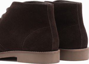 Buty trekkingowe męskie Ombre Buty męskie skórzane wiązane za kostkę - ciemnobrązowe V1 OM-FOCS-0136 45 5