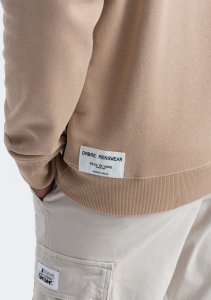 Ombre Bluza męska OVERSIZE z kontrastowym łączeniem kolorów - beżowa V2 OM-SSNZ-0130 XXL 5