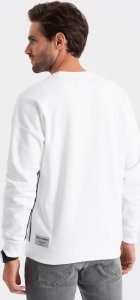 Ombre Bluza męska OVERSIZE z kontrastowym łączeniem kolorów - biało-szara V1 OM-SSNZ-0130 S 7