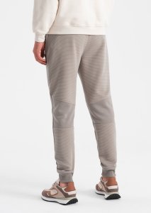 Ombre Męskie spodnie dresowe ze wstawkami z tkaniny ottoman - popielate V4 OM-PASK-0127 XL 6