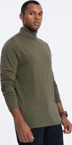 Ombre Longsleeve męski z golfem - ciemnooliwkowy V4 OM-LSCL-0112 L 4