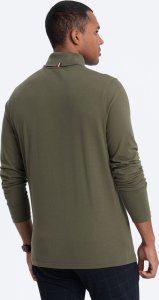 Ombre Longsleeve męski z golfem - ciemnooliwkowy V4 OM-LSCL-0112 L 7