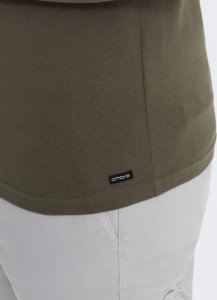 Ombre Longsleeve męski z guzikami przy dekolcie - ciemnooliwkowy V1 OM-LSCL-0107 XXL 7