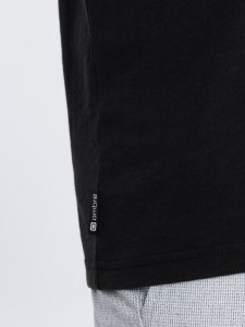 Ombre Dzianinowy T-shirt męski z naszytą kieszonką - czarny V5 S1621 M 5