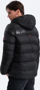 Kurtka męska Ombre Kurtka męska zimowa pikowana z łączonych materiałów - czarna V1 OM-JAHP-0145 L 8