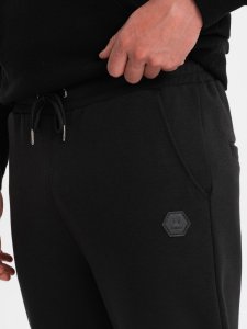 Ombre Spodnie męskie dresowe z przeszyciami na nogawkach - czarne V1 OM-PASK-0128 XXL 2