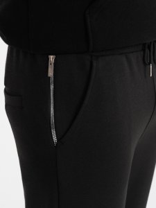 Ombre Spodnie męskie dresowe z przeszyciami na nogawkach - czarne V1 OM-PASK-0128 XXL 6