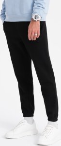 Ombre Spodnie męskie dresowe CARROT ze strukturalnej dzianiny - czarne V8 OM-PASK-0143 M 2