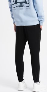 Ombre Spodnie męskie dresowe CARROT ze strukturalnej dzianiny - czarne V8 OM-PASK-0143 M 6
