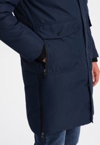 Kurtka męska Ombre Zimowa kurtka męska alaska z odpinanym futerkiem od kaptura - granatowa V1 OM-JALJ-0148 S 8